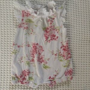 Laura Ashley White Floral Romper: 6-9 months